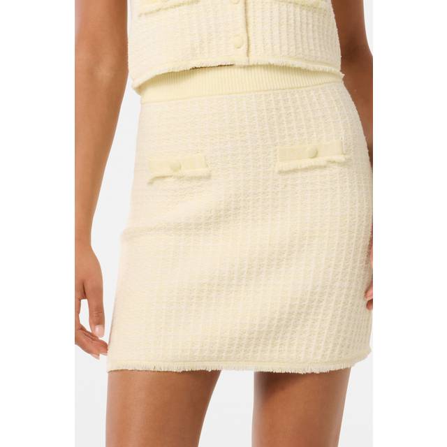 Forever New Aria Boucle Mini Skirt, Lemon