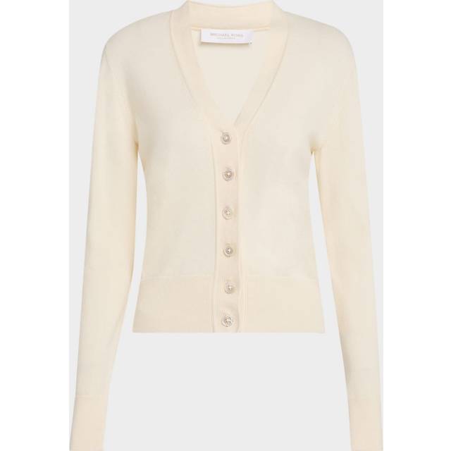 V-Neck Cashmere Baby Cardigan - ECRU - Small