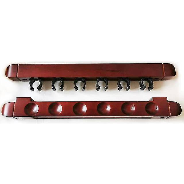 (Burgundy) Billiard Cue Rack Wall Mounted Hanging Cue Room Accessories Fast