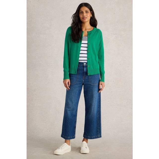 White Stuff Lulu Pure Organic Cotton Cardigan, Green