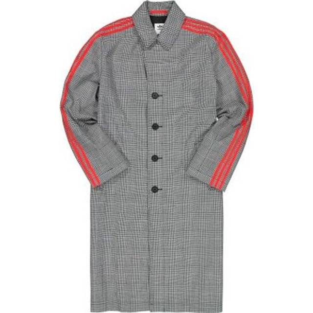 adidas originals x 424 Trench Coat Crossover Gray Plaid Long Windbreaker Gray FS6235 - XS