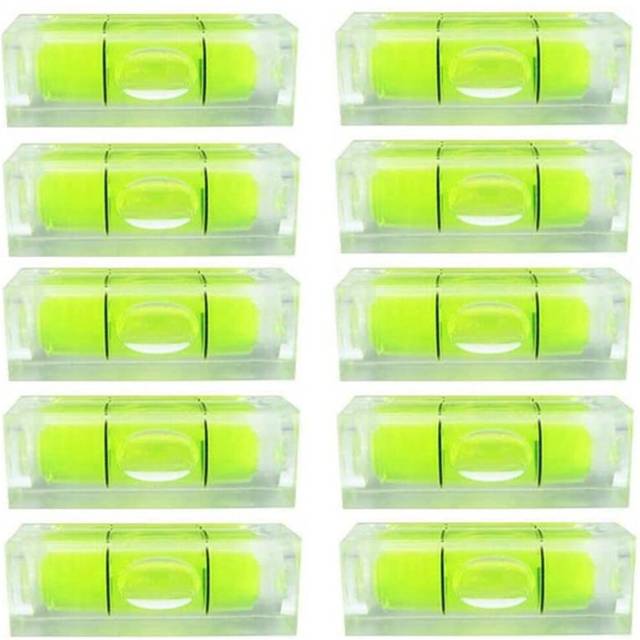 10Pcs Mini Bubble Spirit Level 10X10X29mm Square Levels for Wall Frames Art Displays Picture Hanging RV Tripod Measuring