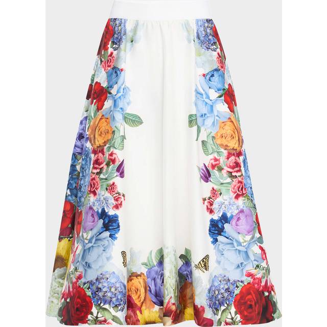 Earla Floral Flared Midi Skirt - GARDEN BRUNCH OFF WHITE - 2