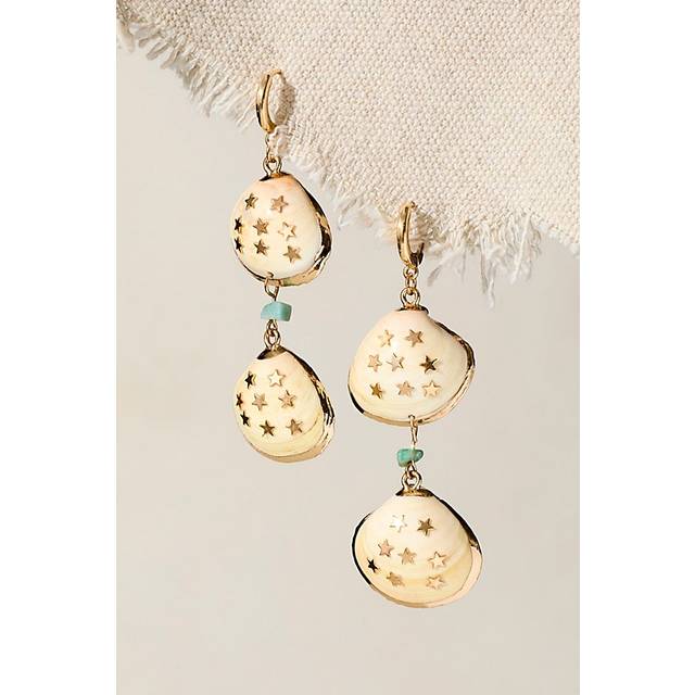 Bahama Baby Earrings in Seafoam Two Shells