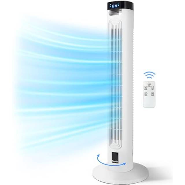 Keplin White 3 Speed Cooling Tower Fan with Remote Control 36 inch - 94 x 32 x 32cm