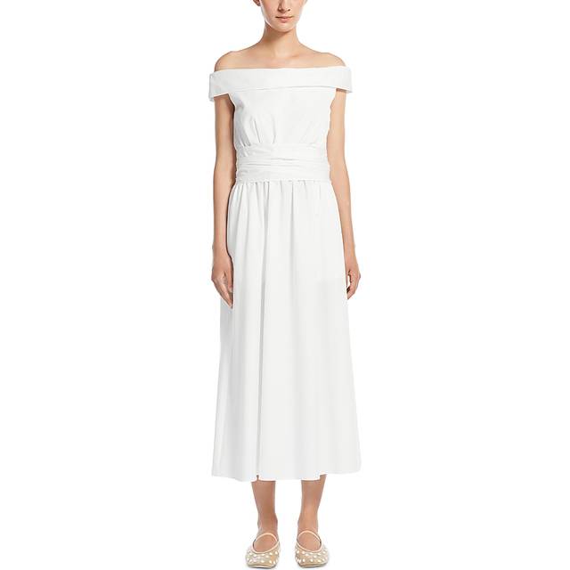 Max Mara, Midi Dresses, female, White, S, White Boat Neck Dress