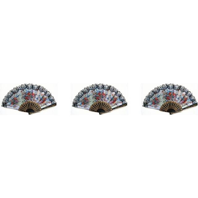 3X Spanish Style Hand Fan Decorative Design