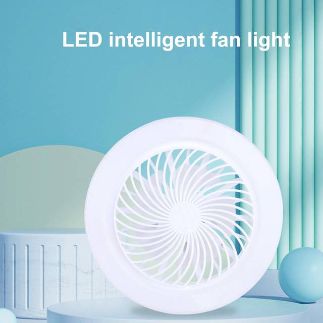E27 Small Fan Light Silent Ceiling Fan with LED Light Adjustable Color Temperature Dimmable Fan 3 Light Colors white