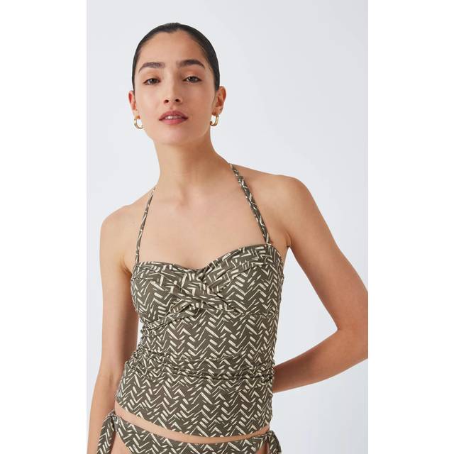 John Lewis Cos Cross Front Tankini Top, Khaki