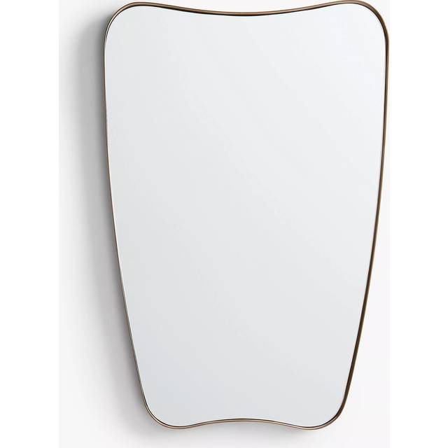 John Lewis Mid-Century Curved Metal Frame Wall Mirror, 96 x 65, Brass