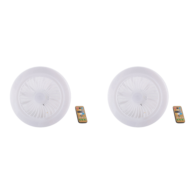 2X 30W Ceiling Fan with Integrated Lights E27 Remote Lighting Bedroom Living Room Switch Control Home Lamp A
