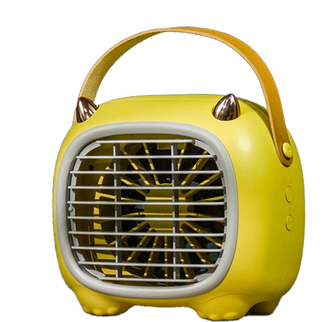 Desktop Small Fan Mute Office Desk Electric Student Dormitory Summer Refrigeration Cooling Charging Air Coole,C