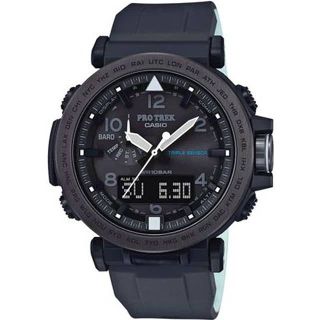 CASIO Waterproof Sports Solar Powered Quartz Shockproof Mens Black Analog/Digital Combo PRG-650Y-1 - Free