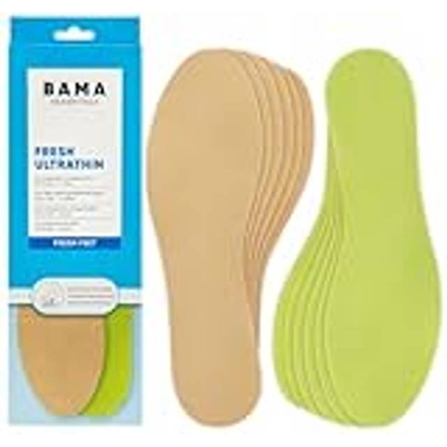 Bama Fresh Ultratunna Skosulor - Unisex Ultratunna Innersulor Dermatologiskt testade inlägg för fräscha fötter 6 par - 37/38 EUR