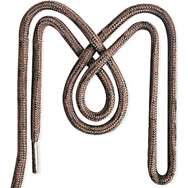 Honey Badger Work Boot Laces Heavy Duty WKevlar - USA Made Round Shoelaces for Boots - Brown Blk  60 in (1p)
