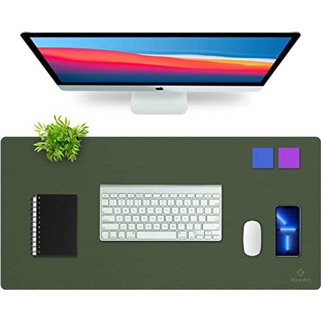 Desk Mat Office Desk Pad PU Leather Desk Blotter Laptop Desk Mat Waterproof Desk Writing Pad for Office and Home DualSided 40 x 80cm Dark GreenGray