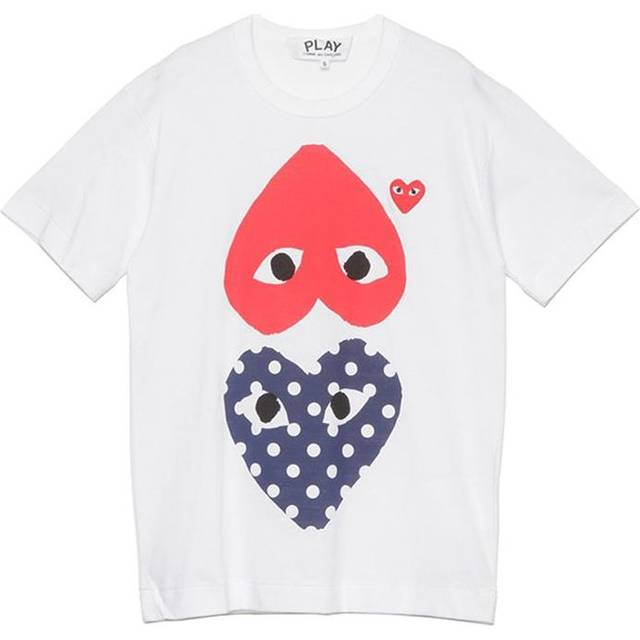 COMME des GARCONS PLAY Upside Down Polka Dot Tee 'White Red Navy' AZ-T240-051-1 - XL