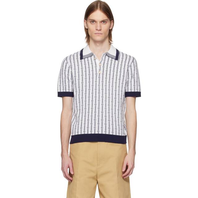 CASABLANCA | Cotton knit Monogram polo shirt | Man | XL - blue (XL)