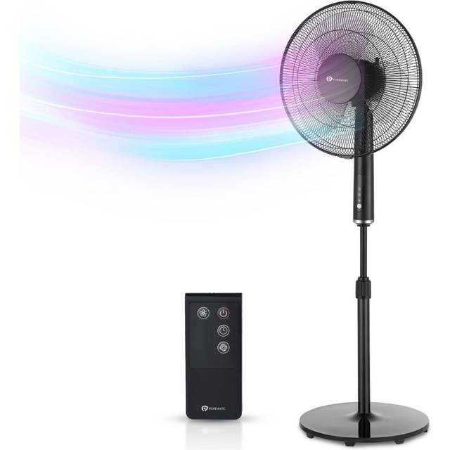 Puremate 16-inch pedestal fan with remote control and led display