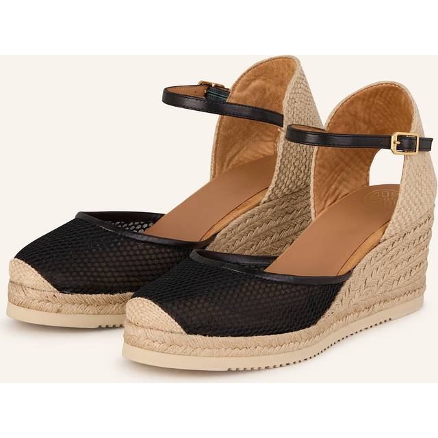 Unisa - Cueta5 - Svarta kilklackade espadrillos i textil storlek 40 Klackskor - Black (40)