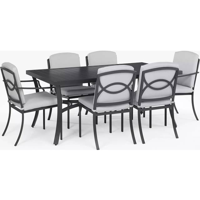 John Lewis Marlow Aluminium 6-Seater Rectangular Garden Dining Table & Chairs Set