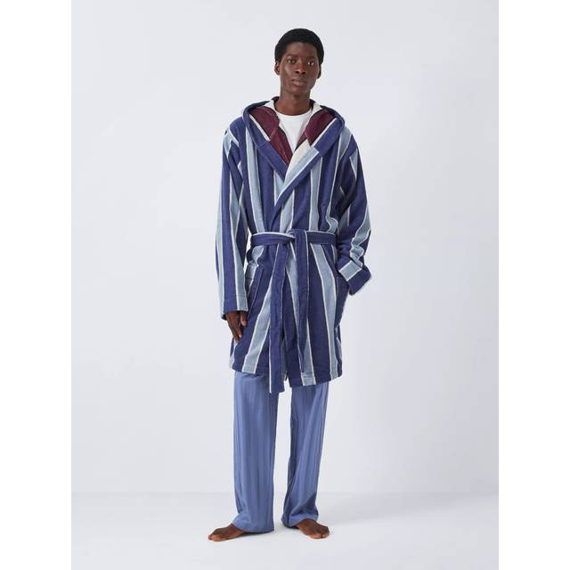 John Lewis Cotton Stripe Unisex Bathrobe