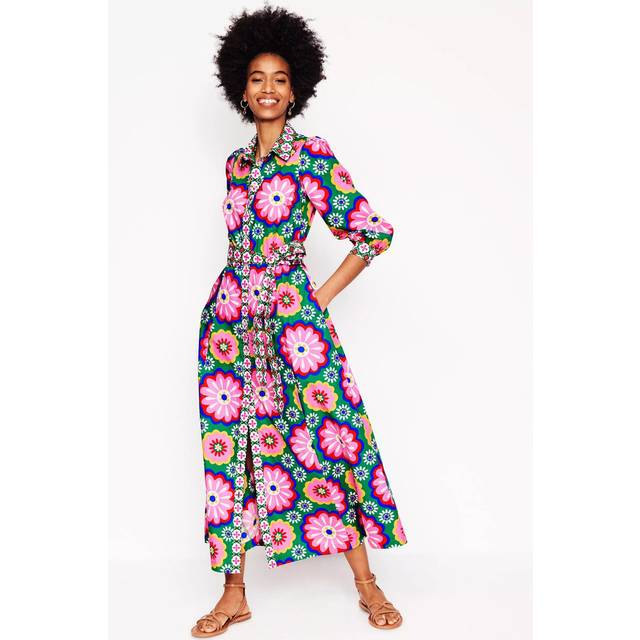 Boden Clara Floral Shirt Dress, Multi