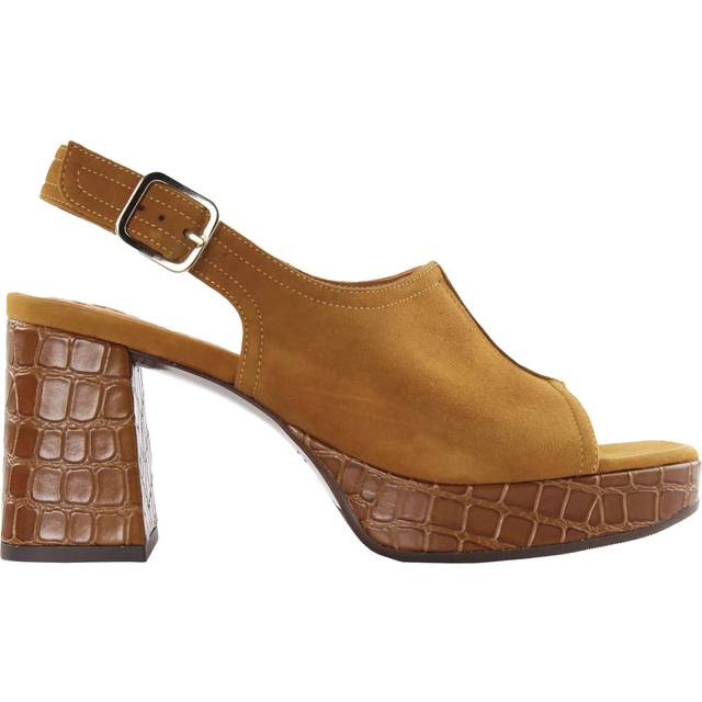 Chie Mihara Gabel Platform Leather Sandals, Tan