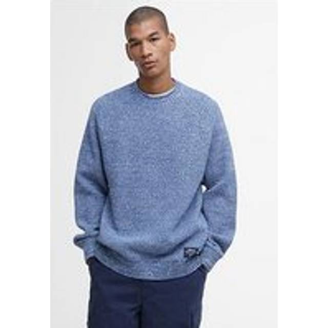 Barbour Staithes Relaxed Fit Crew Knitted Jumper - Light Blue, Light Blue, Size S, Men