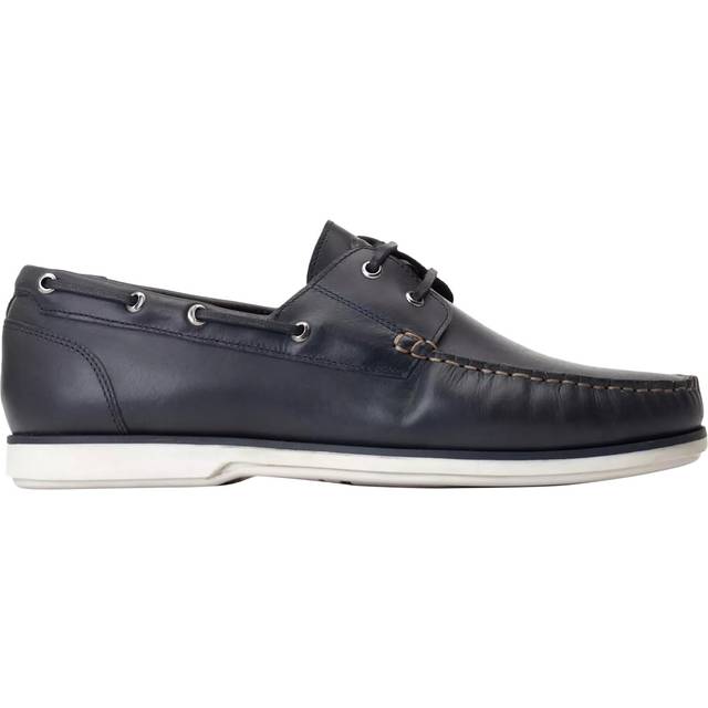 Men's Base London Men's Stern Boat Shoe in Navy - Size: 10