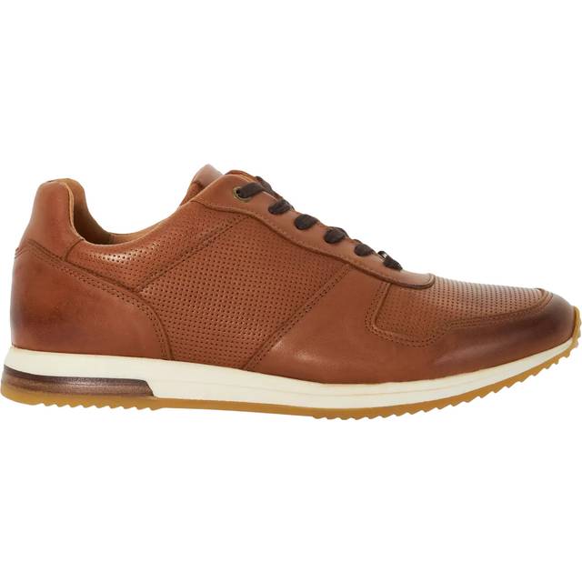 Dune London Wide Fit Trilogy Leather Trainers