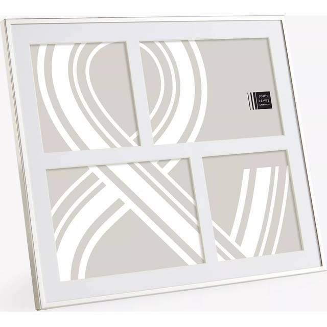 John Lewis Daya Multi-aperture Photo Frame, 4 Photo, Silver Plated