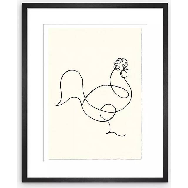 John Lewis Pablo Picasso 'Coq' Rooster Sketch Framed Print, 47 x 37cm, Black/White