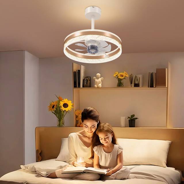 Homcom - Ceiling Fan Light with 3 Colour, Timer, Reversible, Remote, Gold
