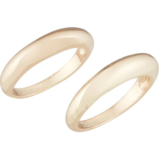 STEVE MADDEN Women's Domed Band Ring Set in Metallic Gold - One Size