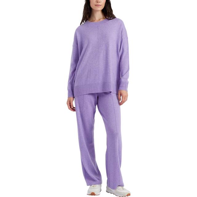 Women's chinti and parker track pants lavender wool-cashmere wide-leg size xs-3l