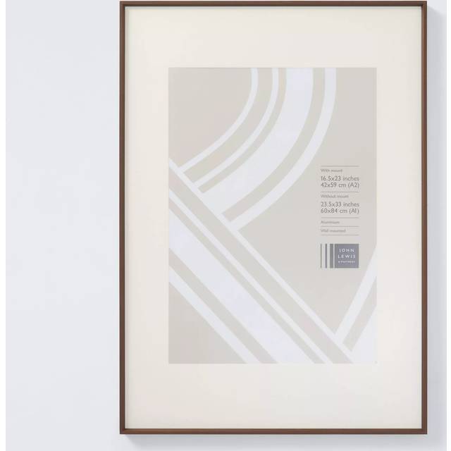 John Lewis Aluminium Poster Frame & Mount, Walnut