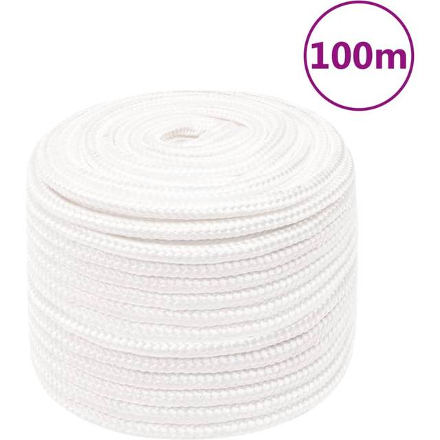 vidaXL Boat Rope Full White 12 mm 100 m Polypropylene - white