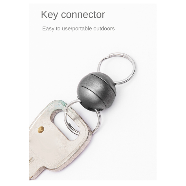 Titanium Alloy Keychain Universal Ball Key Accessories Buckle Swivel Car Ring 360 Degree Rotating