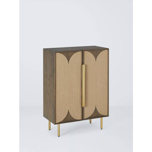 John Lewis Aruba 2 Door Tall Cabinet, Walnut