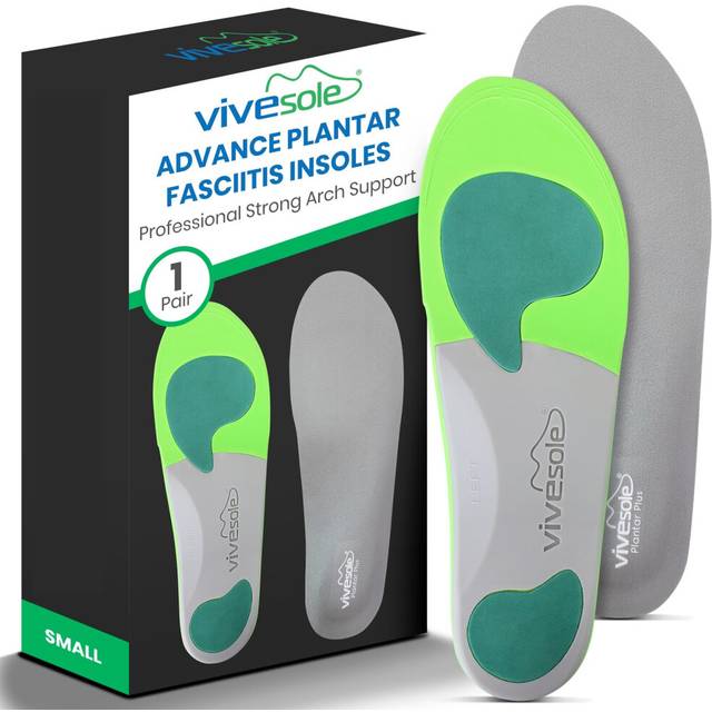 ViveSole Orthotic Inserts for Plantar Fasciitis - Arch Support Insoles Shoe Inserts for Comfort and Relief from Flat Feet  High Arches  Back  Fascia