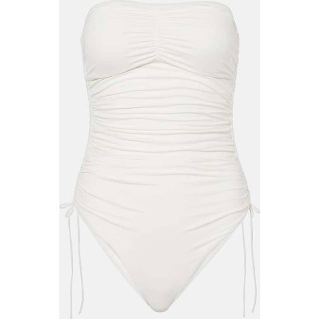 Melissa Odabash Sydney ruched strapless swimsuit - white (UK 8)