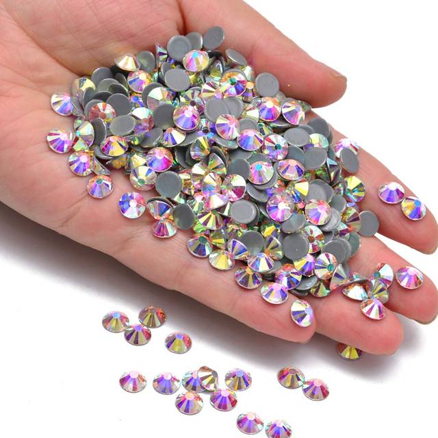 288pcs Hotfix Quality Crystal Rhinestones Flatback Nail Art Pick Color (Crystal AB  30ss 288pcs)