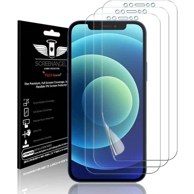 "TECHGEAR [3 Pack Screen Protector fits iPhone 12, iPhone 12 Pro 6.1"" [Screen Angel Edition] [Case Friendly] [Bubble Free] [FULL..."