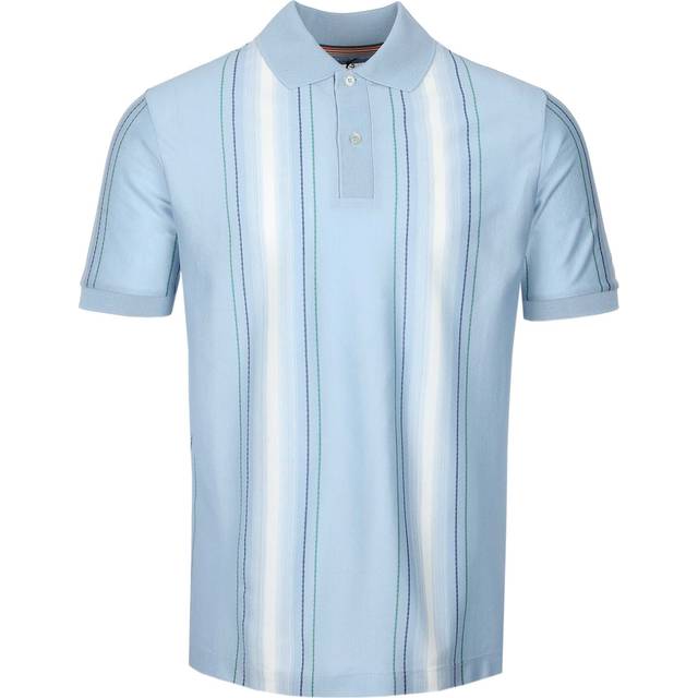 Paul Smith Vertical Stripe Polo Shirt in Light Blue | Paul Smith | Norton Barrie - S