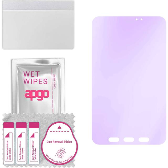 apgo Anti-Blue 9H Hybrid protective glass compatible with Samsung Galaxy Tab Active 2, flexible nano glass, great replacement for tempered glass, scra