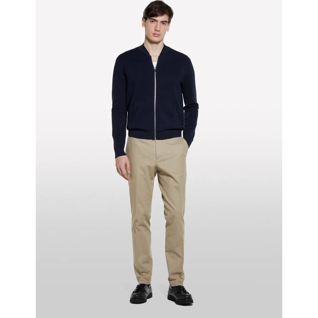 Sisley - Dark Blue Cardigan With Zip, Man, Dark Blue, Size: S