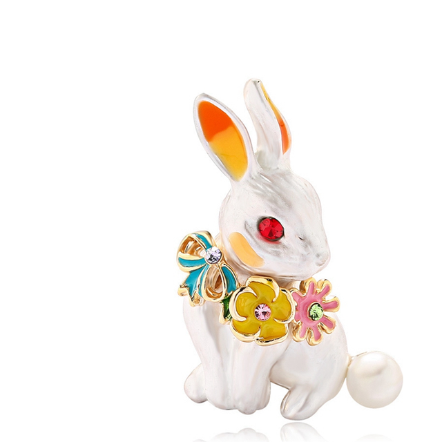 Rhinestone Brooch Cute Enamel Animal Pin