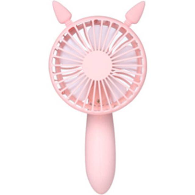 Outdoor Handheld Usb Charging Cartoon Squirrel Shape Mute Cooling Fan 3 Speeds(Pink)