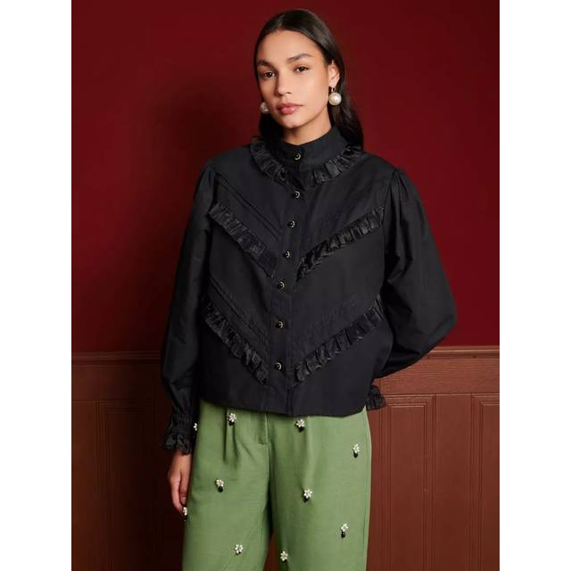 Sister Jane Dream Florence Ruffle Blouse, Black
